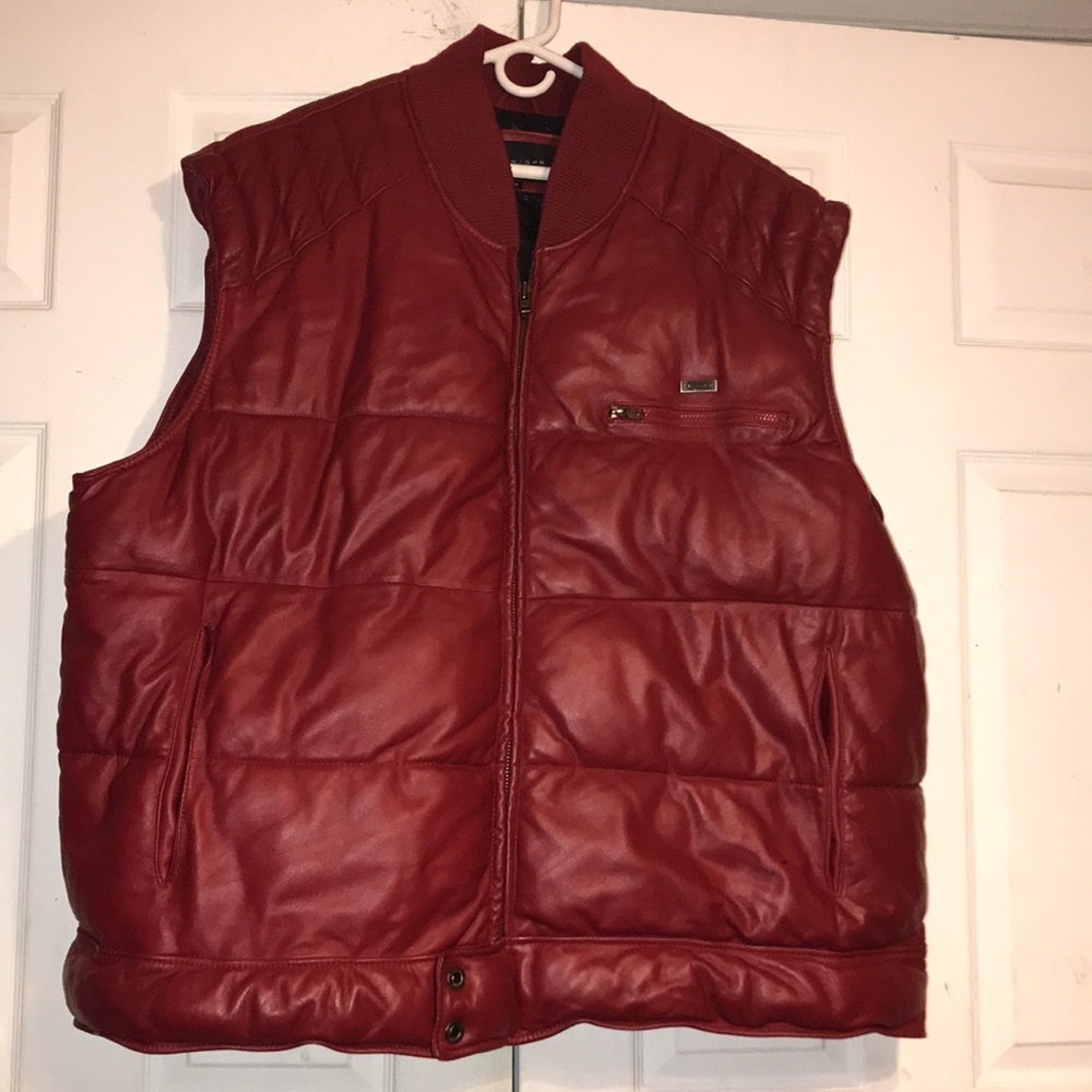 Men’s Sean John Leather Puffer Vest